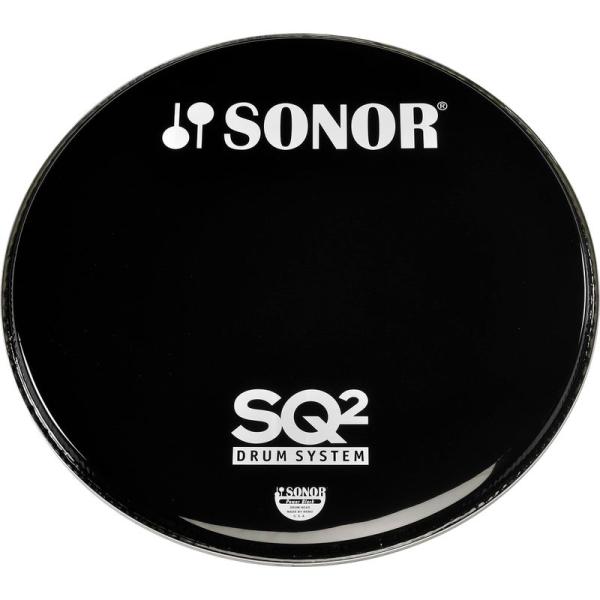 SONOR ソナー バスドラム・ヘッド 22インチ 黒・ロゴ入り SN-BP22B/L SQ2ロゴ入...