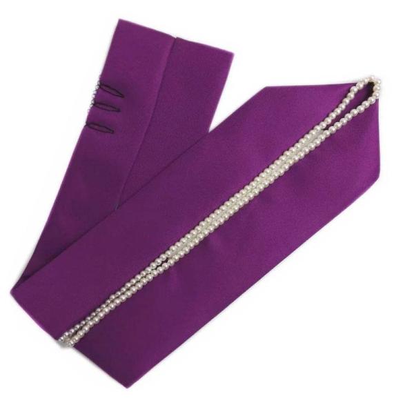 重ね衿 パール付き 紫色 振袖 成人式 卒業式 袴 伊達襟 着物