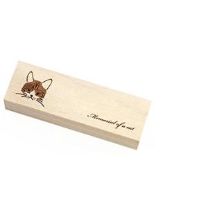 猫のひげケース 桐製 ヒゲ 髭 ネコ ねこのお宝 メモリアル 天然桐高級木使用 日本製 (２、キジ)