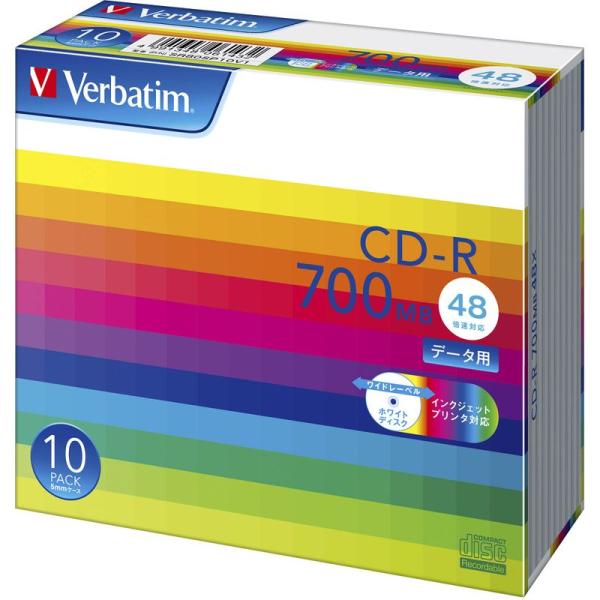 バーベイタムジャパン(Verbatim Japan) 1回記録用 CD-R 700MB 10枚 ホワ...