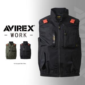 ＼P+10％／ アヴィレックス かっこいい空調ウェア AVIREX 2026年 春夏 半袖 ベスト 空調ウェア 単品 アウトドア キャンプ かっこいい 作業服 アビレックス AV412