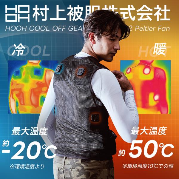 村上被服 鳳凰 HOOH 2024年 ペルチェベスト 冷暖対応 メッシュ ペルチェベスト バッテリー...