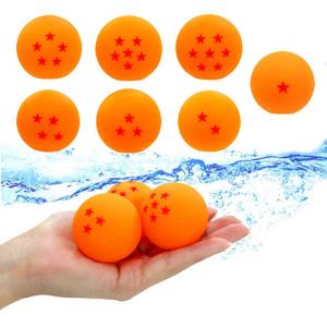7個セット お風呂遊び ぷかぷか オレンジ スター柄 ボール 水に浮く バストイ おもちゃ 水遊び プール フラッシュ 音が鳴る 四星球 神龍 ドラゴンボール