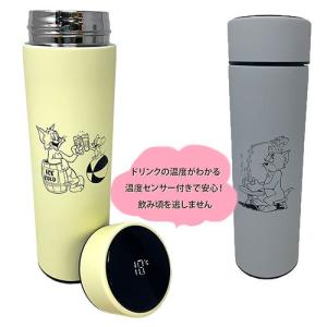 トムとジェリー 温度センサー付き ステンレスボトル 500ml 温度が分かる 水とう ドリンク ピクニック キャラクター 子ども 弁当グッズ 遠足 お茶 軽量 運動会｜pirates-shop