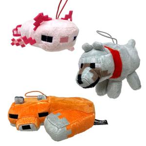 3体セット マインクラフト オオカミ キツネ ウーパールーパー ぬいぐるみ マスコット 12cm グッズ マイッキー ぜんいち Minecraft マイクラ