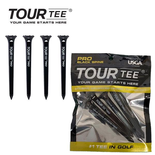 ツアーティー プロ　ブラック　 Tour Tee Pro　BLACK SPINE　80mm × 4本...