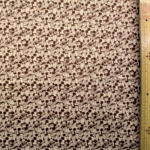 ◇ キャラクター 生地 布 ミッキーマウス （ 薄茶系 ) 柄番号124 （ 2024 - 2025 ) シーチング （ 綿100％ ) 生地幅−約104cm