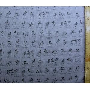 ◇ キャラクター 生地 ミッキーマウス （ グレー ）柄番号９０ ディズニー （ 2018 - 2019 ） G-9916-1b-kk-5561