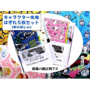 キャラクター 生地 詰め合わせ はぎれ ハギレ 40センチ〜50センチ 5枚セット 女の子向き (4...