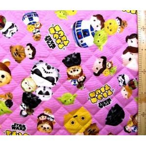 Ｑ キャラクター キルティング 生地 キルト スターウォーズ ツムツム （ ピンク ） Q-7308-1B-kq-3528