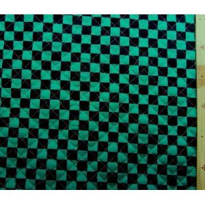 Ｑ-プリント キルティング 市松模様 （ グリーン 黒 ) キルト 生地幅−約106cm 表地−ＣＢ...