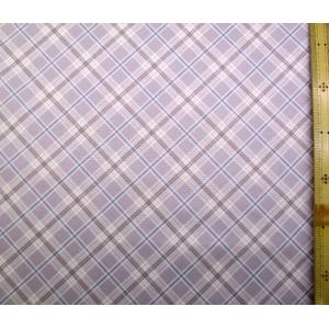 プリント生地 布 バイアス チェック（ グレー パープル系 ) オックス（ 綿100％ ）生地幅−約108cm swa-213-e-nk-8502