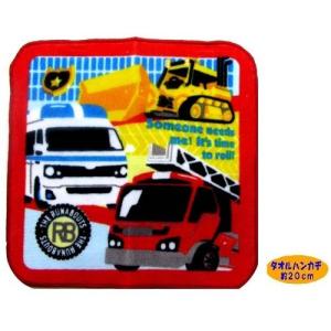 ◇ キャラクター タオル ハンカチ （ ミニ ）ラナバウツ （ 20ｃｍ角 ） （ カラフル/ふち赤 ）