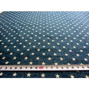 ダブルガーゼ 生地 布 デニム調 星柄( 薄紺...の詳細画像2