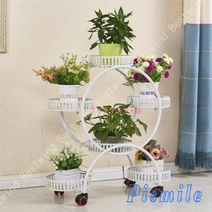 フラワースタンド 長方形 室内 キャスター付き アイアン 黒 花台 鉢植えスタンド 植物棚 ガーデンラック 花置きスタンド 園芸ラック おしゃれ 高い 屋外