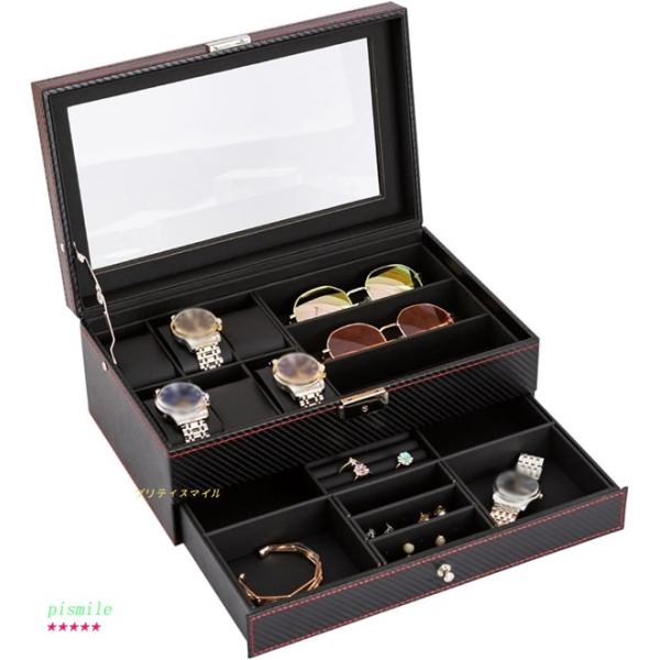 腕時計収納ケース 眼鏡収納収納ケース 12本用 コレクションケース サングラス 腕時計保管 収納 ウ...