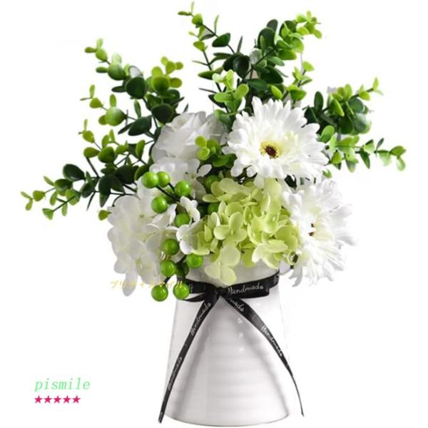 造花 シルククロス造花の結婚式の家のダイニングテーブルの装飾ブーケ花瓶セット可愛い風景 造花 インテ...
