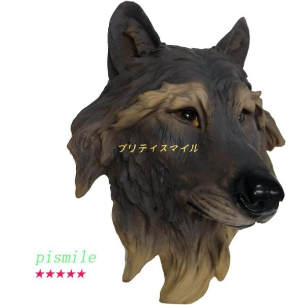 置物・オブジェ 3D シミュレーション オオカミの頭 壁の装飾 彫刻 動物の頭 樹脂クラフト 人工剥...