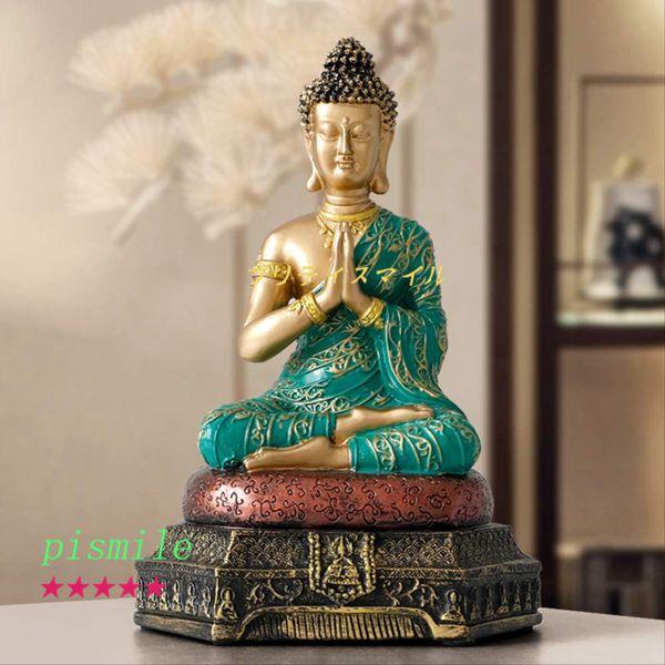 仏の置物装飾を座って庭のオフィスのホームインテリアデスク置物風水ヒンドゥー教のための仏像タイ
