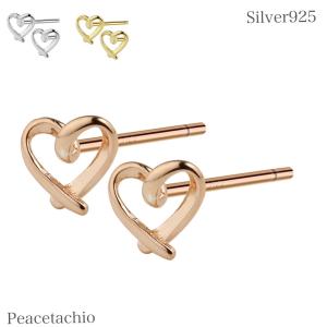 ピアス レディース アクセサリー 金属アレルギー対応 Silver925 ハート ゴールド ローズゴールド シルバー Peacetachio  プチギフト｜pistachioshop