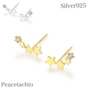 ピアス レディース アクセサリー シルバー Silver925 ゴールド 18Ｋコーティング 金属アレルギー対応 星 スター Peacetachio 送料無料 プレゼント プチギフト｜pistachioshop