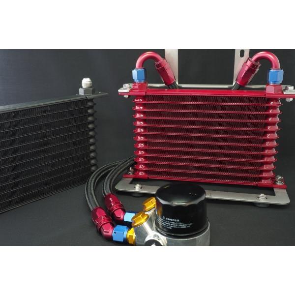 タニグチ「ジムニーJB23W 4〜10型専用 エンジンオイルクーラーキット 横置きタイプ コア色黒の...