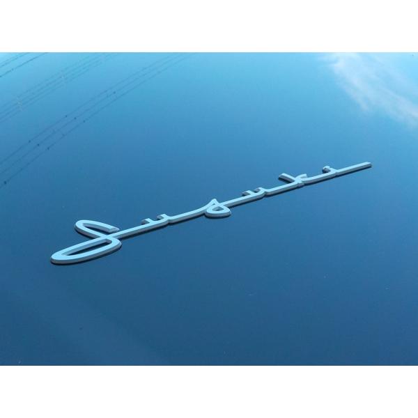 スズキ純正 本物 「Suzuki」 筆記体 ロゴ エンブレム スズキ シルバー 貼付タイプ