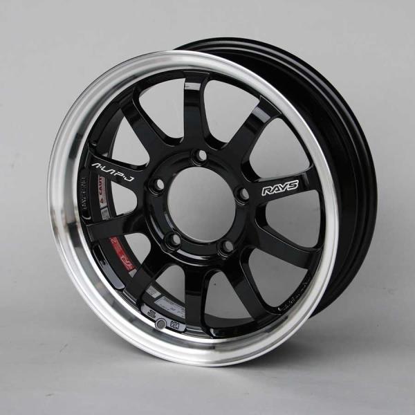 軽規格ジムニー用 RAYS A・LAP-J 5.5J×16 インセット20(オフセット＋20) ブラ...