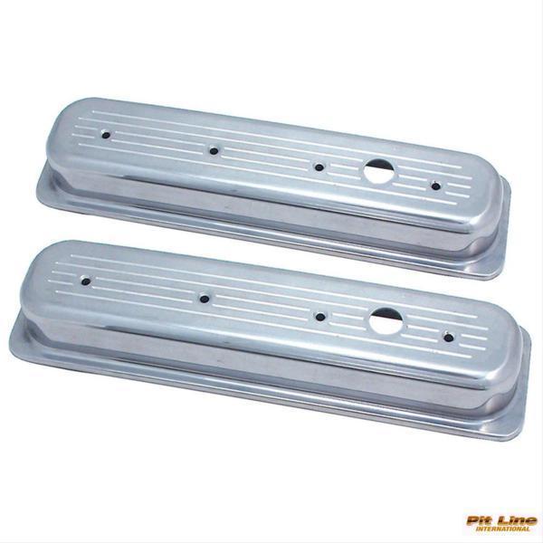 86〜96シボレー SBC アルミ　バルブカバー ポリッシュ　センターボルト　スモールブロック　30...