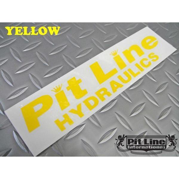 PITLINE ステッカー[HYDRAULICS]イエロー/ピットライン ハイドロ