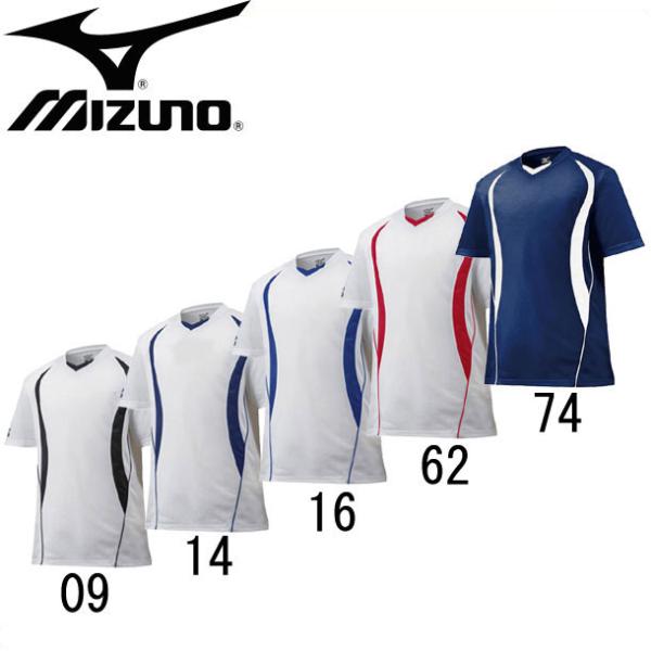 ミズノ MIZUNO ベースボールシャツ V首・デザイン切リ替エ シャツ (12JC5L10)