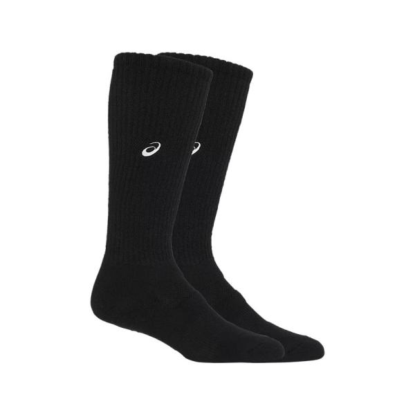 アシックス asics ONE POINT HIGH SOCKS ブラックXホワイト バレーボール ...