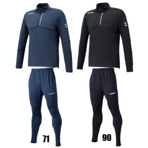 トレーニングハーフジップトップ・テックパンツ 上下セット【hummel】ヒュンメル ● トレーニングシャツ パンツ(HAT4062 HAT8004)