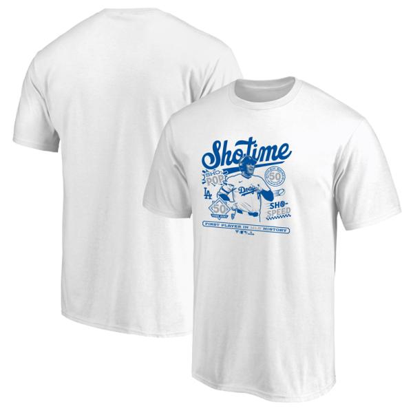 ドジャース 大谷翔平 50-50 CLUB Sho-Time Tシャツ ホワイト  野球 ウェア 達...