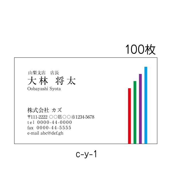 名刺印刷 名刺作成 送料無料 100枚 激安 カラフルな名刺 c-y-1