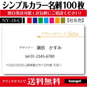 名刺 印刷 作成 激安 ビジネスカラー シンプル 100枚 送料無料 ny-18-c｜pixel1