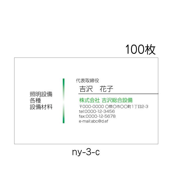 名刺作成 印刷 作成 激安 100枚 送料無料 選べる６色 きれいな名刺 ny-3-c