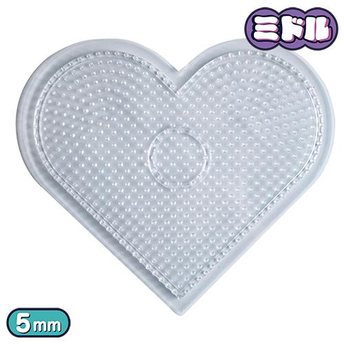 ミドル（5mm）アイロンビーズ用ペグボード ラージ ハート型 15.5×17.5cm BP04
