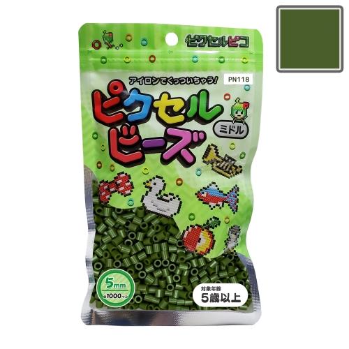 ピクセルビーズ ミドル (5mm)  アイビーグリーン 1000粒 PN118