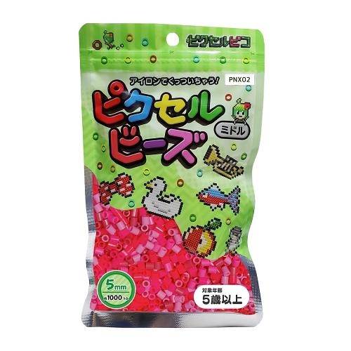 ピクセルビーズ （5mm） ピンクカラー5色 ランダムアソートミックス 1000粒 PNX02
