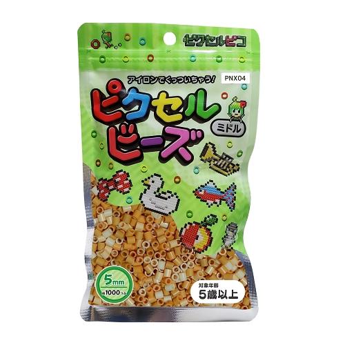 ピクセルビーズ （5mm） ベージュカラー5色 ランダムアソートミックス 1000粒 PNX04