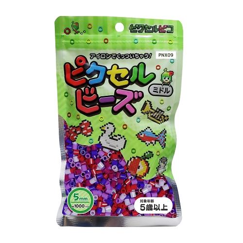 ピクセルビーズ （5mm） パープルカラー5色 ランダムアソートミックス 1000粒 PNX09