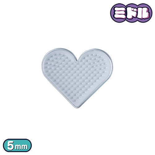 ミドル（5mm）アイロンビーズ用ペグボード スモール ハート型 7.5×9cm SP01