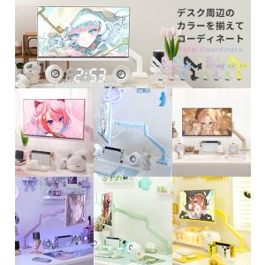 モニターアーム 白 スリム シングル ホワイト...の詳細画像1