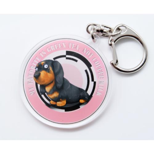 犬のミニチュアダックスフンドさんのキーリング おしゃれ キャラクター アニマル キーホルダー　001