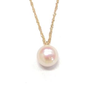 アコヤ真珠 一粒ネックレス クローバーモチーフ 6-6.5mm プチ