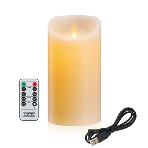 AnnTec LEDキャンドルライト USB充電式 リモコン搭載 ロウソク インテリアライト 本物の炎のようにゆらめく 暖色光 火を使わない ク