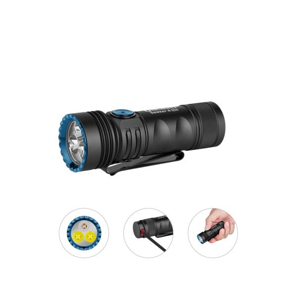 懐中電灯 LED OLIGHT オーライト Seeker4 Mini EDCライト＋UVライト ブラ...