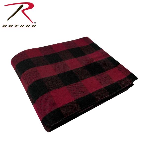 ロスコ　ブランケット 毛布 Rothco 　Plaid Wool Blanket 62"x 80" ...