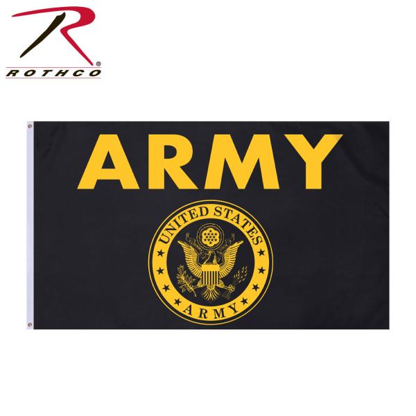 Rothco ロスコ　 Black &amp; Gold Army Flag 3" x 5" 1498